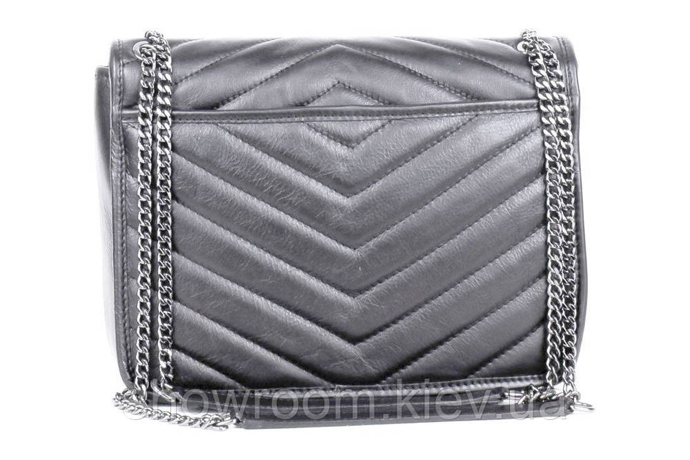 Жіноча сіра шкіряна сумочка Vera Pelle (6429) Київ - фото 5