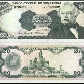 Venezuela Венесуела - 20 Bolivares 05.06. 1995 UNC Полтава - фото 1