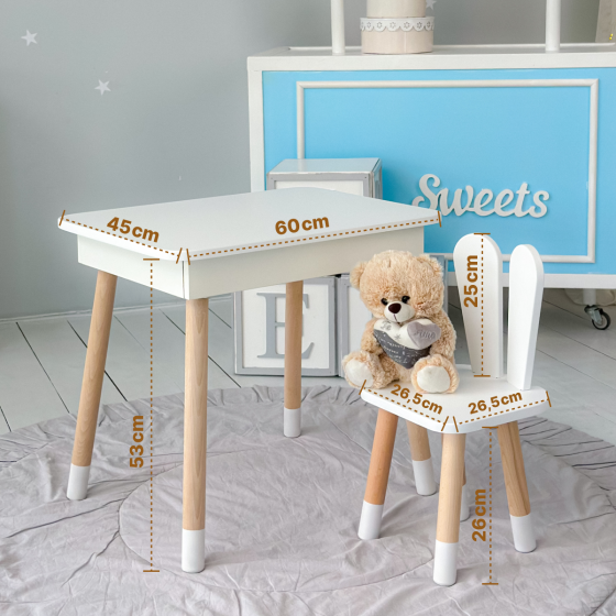 Детский столик с откидным верхом и стульчик 