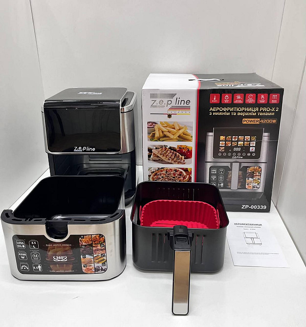 Фритюрница 13 л с двумя тэнами 4200 Вт Zepline ZP-00339 на 14 программ со съемным колышком (1) Одесса - изображение 3