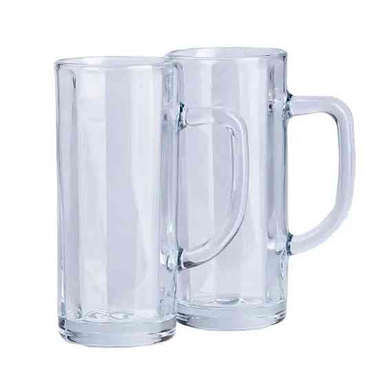 Набір прозорих скляних пивних кружок 500 мл (2 шт.) Київ