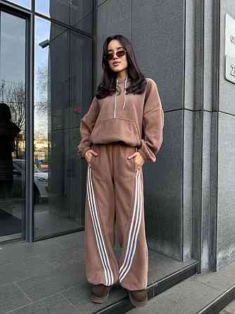 Женский теплый костюм двойка с лампасами из турецкого флиса Мокко, 42/44 Одесса