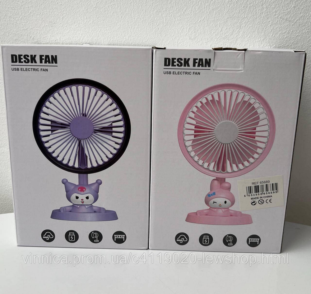 Вентилятор портативный Labubu 3 режима скорости USB зарядки Черновцы - изображение 2