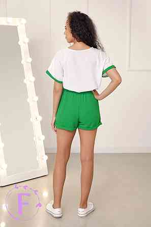Стильний костюм з шортами "Florence" оптом | Розпродаж моделі Зелений, 48 Київ