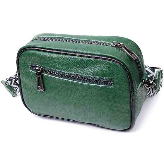 Сумка через плечо на одно отделение из натуральной кожи Vintage 22384 Зеленая Киев