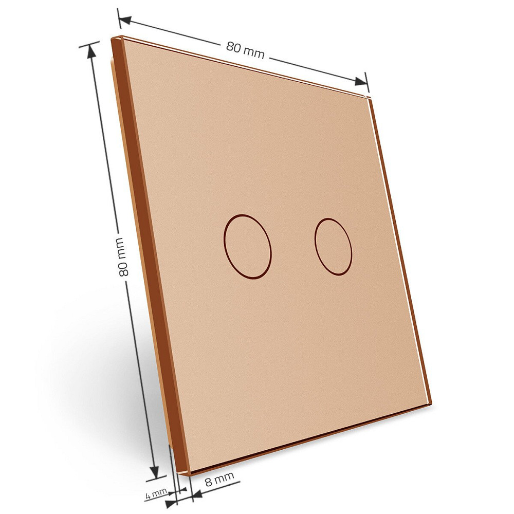 LIVOLO Бездротовий розумний сенсорний вимикач 2 сенсори Livolo золотий скло (VL- -A) Коломия - фото 5