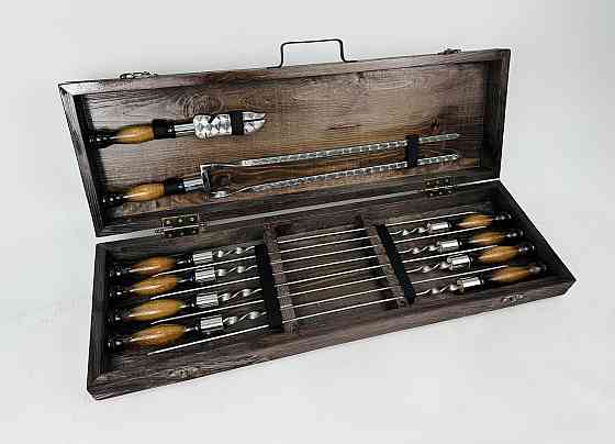 Подарунковий набір шампурів у дерев'яному кейсі ПРЕМІУМ (МАЛЕНЬКИЙ) HAPPY DAYS Тернопіль