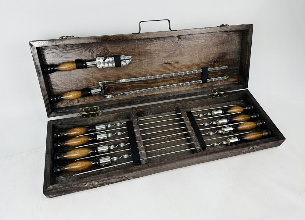 Подарунковий набір шампурів у дерев'яному кейсі ПРЕМІУМ (МАЛЕНЬКИЙ) HAPPY DAYS Тернопіль - фото 4