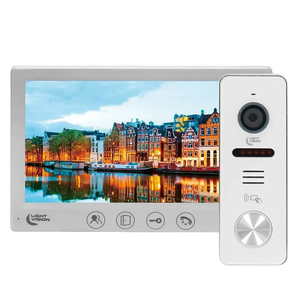 Комплект відеодомофона Light Vision: домофон 7" AMSTERDAM FHD White та відеопанель 2Mp White (82-00206-82-00242) Київ - фото 9