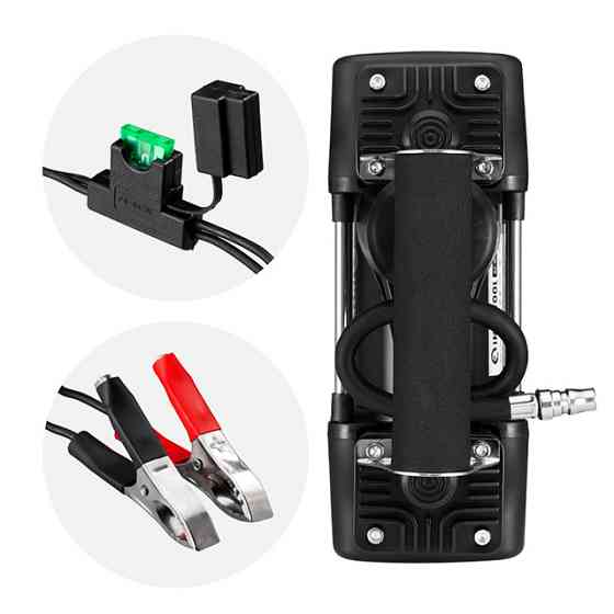 Компресор автомобільний INTERTOOL AC-0005 12В, 25 А, циліндр 2х30 мм, Потужний автомобільний компресор Львів