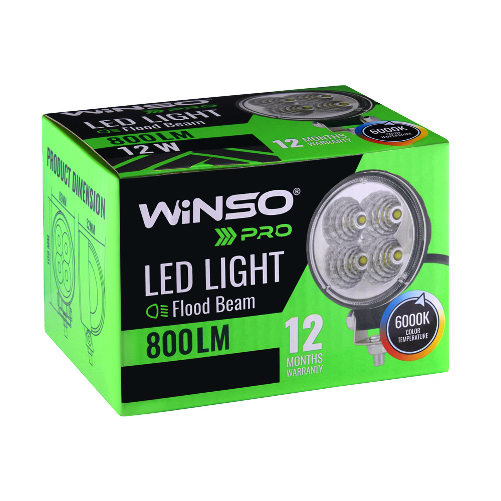 Фара светодиодная Winso Pro Epistar рассеянный 10-30V, 12W (4x3W), 1шт Львов - изображение 2