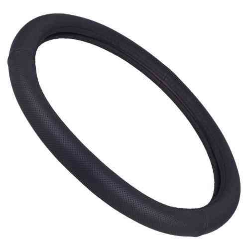 Чорний перфорований шкіряний чохол на кермо 331 M з 3 швами Харків