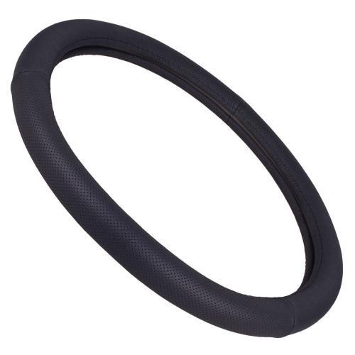 Чорний перфорований шкіряний чохол на кермо 331 M з 3 швами Харків - фото 5