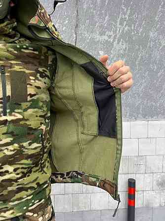 Тактический демисезонный комплект Softshell 4 в 1 (куртка, штаны, кофта, бейсболка) Мультикам M Винница