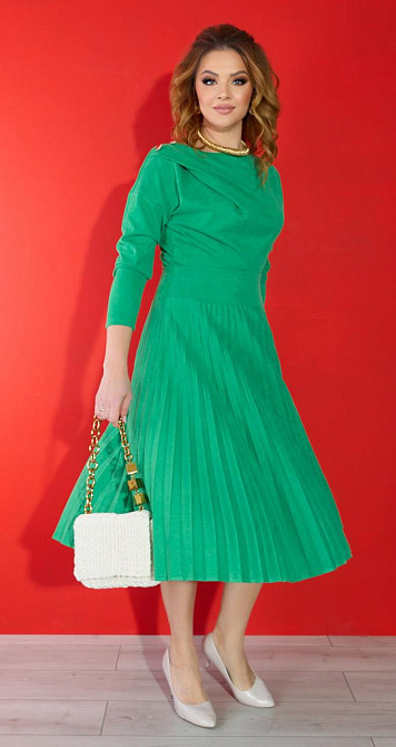 Стильное замшевое платье плиссе (48) Киев - изображение 5