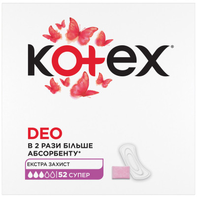 Щоденні прокладки Kotex Deo Super 52 шт. (5029053548685) Вінниця - фото 2