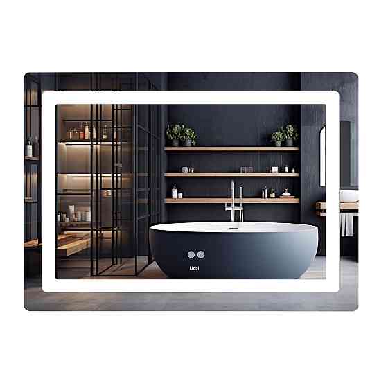 Дзеркало Lidz Kubis (KU2) 1200х800 з LED-підсвіткою Touch, з антизапотіванням, з диммером, рег. яскравості LDKUB120080049007 Київ