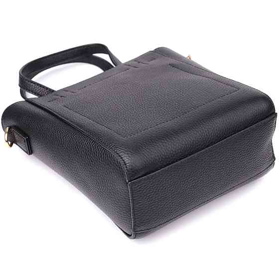 Трапецієподібна сумка для жінок з натуральної шкіри Vintage 22916 Чорний Київ