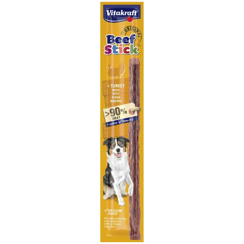 М'ясна паличка для собак Вітакрафт Vitakraft Beef Stick Original ласощі з індичкою 4 шт x 12 г Вінниця - фото 2