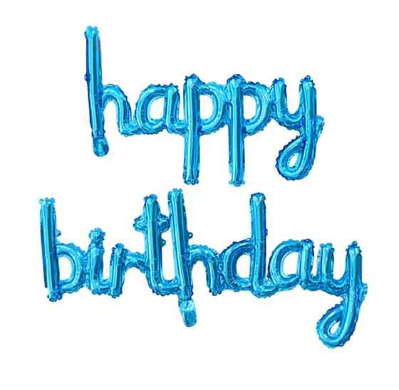 Кульки-букви Happy Birthday, сині слім Київ