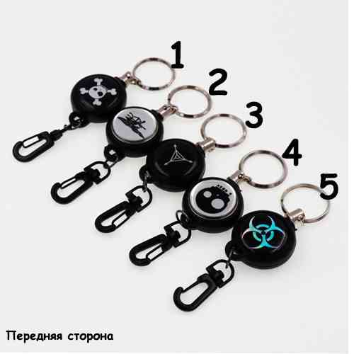 Ретрактор висувний брелок для карток доступу, бейджів і ключів зі стальним тросом 60 см Київ