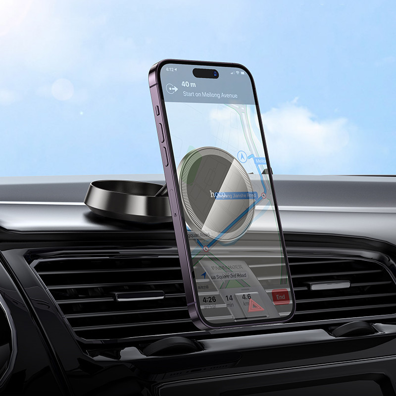 Автотримач для телефона HOCO H83 Metal ring magnetic car holder(center console) metal grey Киев - изображение 7