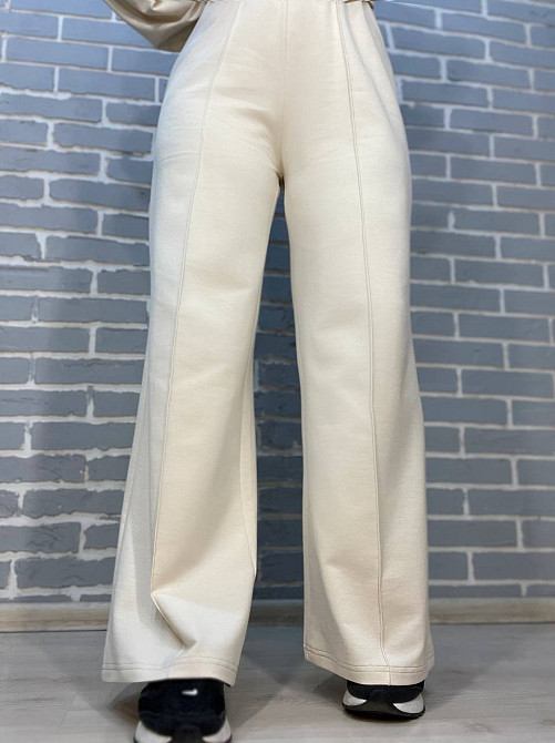 Костюм жіночий MY CITY 3044-8286 світшот широкий оверсайз та брюки палаццо зі стрілкою, молочний, L Київ - фото 14