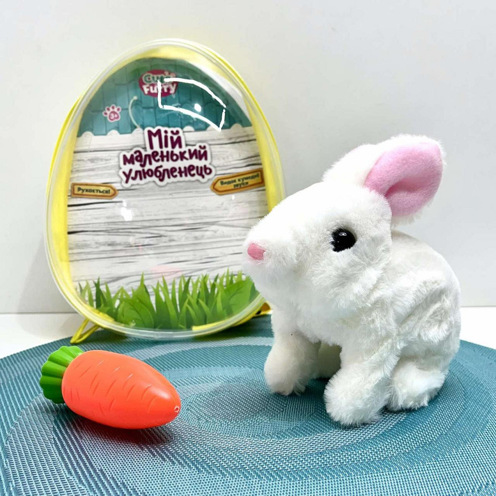 Кролик інтерактивний у рюкзаку Білий (777-23A) Чернигов - изображение 1