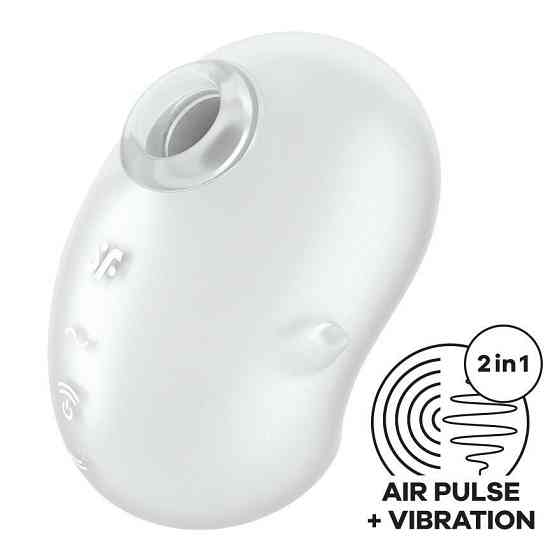 Вакуумный клиторальный стимулятор с вибрацией Satisfyer Cutie Ghost White Sex Aura Киев