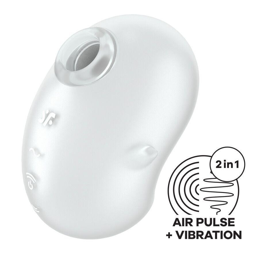 Вакуумный клиторальный стимулятор с вибрацией Satisfyer Cutie Ghost White Sex Aura Киев - изображение 1