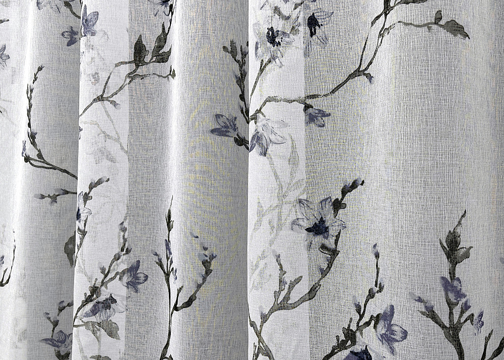 Тюль VR-Textil 1866т Flora Батист Белый с серо-синим 300х270 см (42-0820) Киев - изображение 5