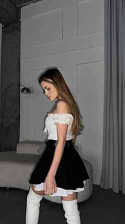 Женская стильная мини юбка-шорты джинс бенгалин + коттон Черный, 42/44 Одесса