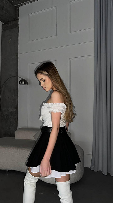 Женская стильная мини юбка-шорты джинс бенгалин + коттон Черный, 42/44 Одесса - изображение 6