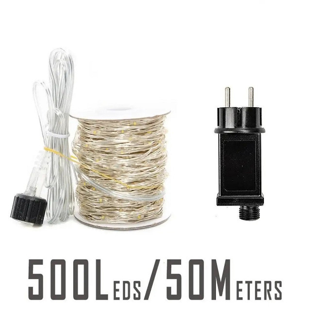 Гирлянда Роса 50 метров 500 лед с Режимами, белая Киев - изображение 1