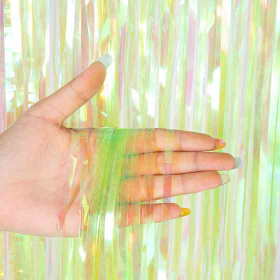 Мішура для фотозони 2 м на 1 м перламутрово-салатовий Київ