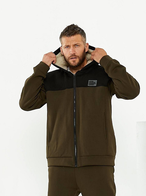 Чоловічий теплий костюм на флісі з хутром Коричнево-чорний 56/58 Харків - фото 2