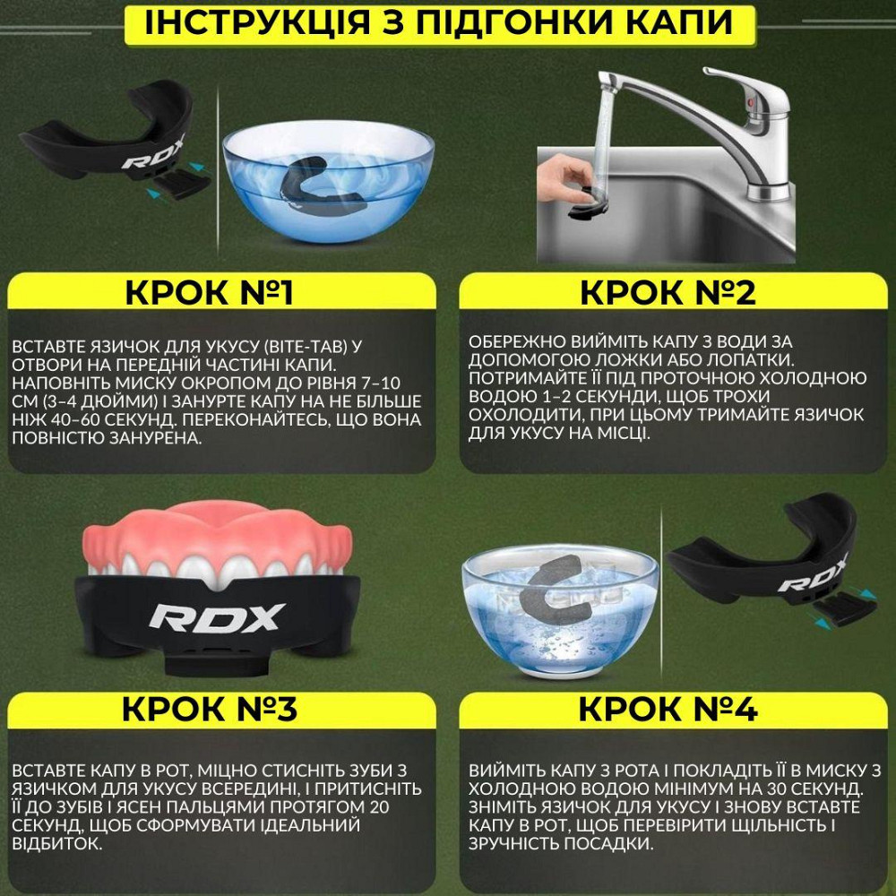 Капа RDX 3w доросла (вік 12+) Black/Blue Кам'янське - фото 8