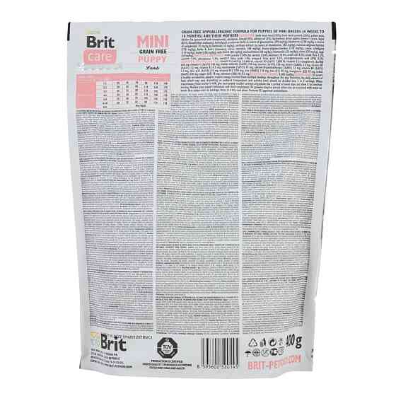 Сухий корм Brit Care GF Mini Puppy для цуценят мініатюрних порід, з ягням, 400 г Вінниця