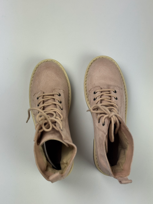 Пудровые замшевые женские сапоги Житомир - изображение 4