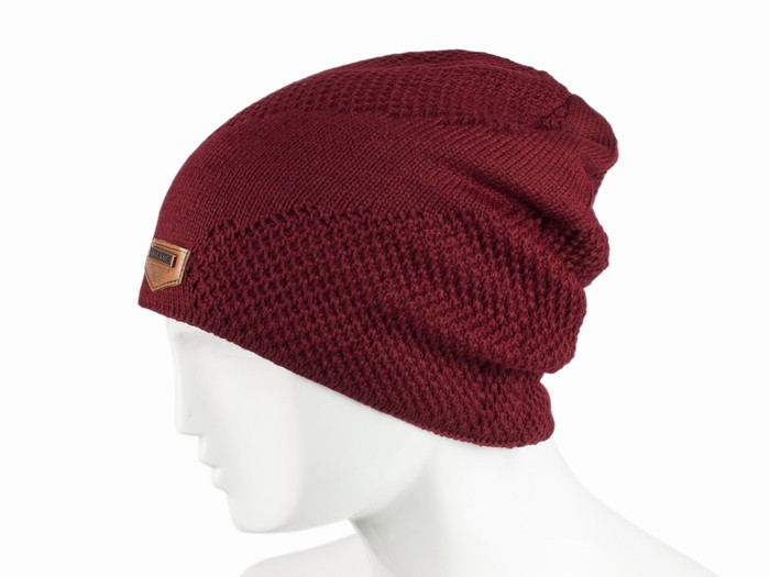 Шапка біні на хутрі бордова Spaddy Київ - фото 1