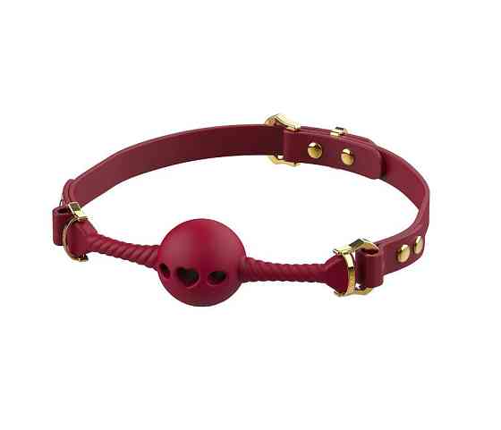 Кляп шарик с отверстиями в виде сердца UPKO Desire for Mouth Bondage Collection, красный Sex Aura Киев