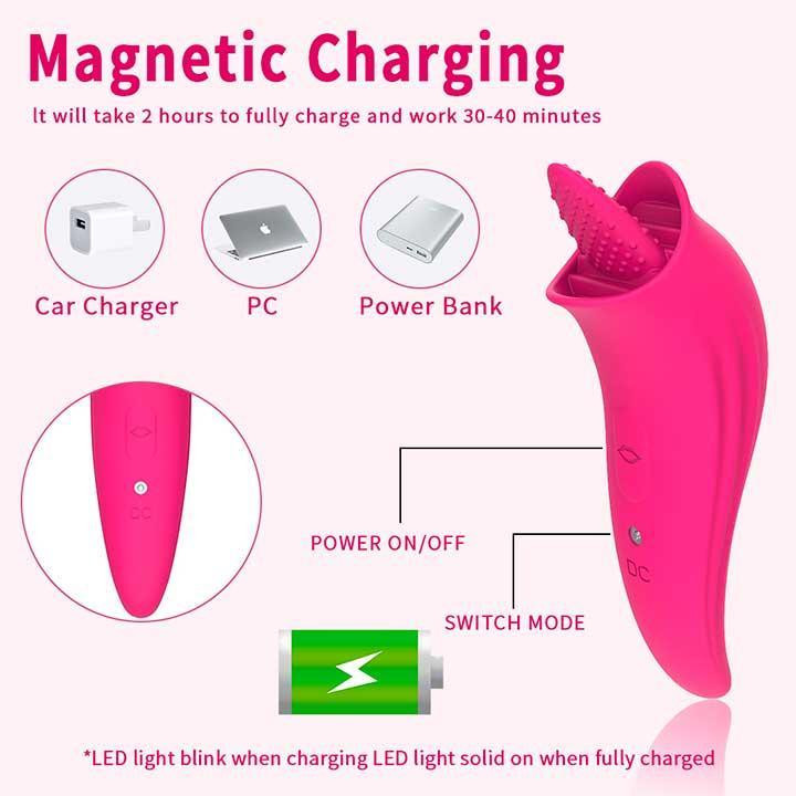 Оральний вібратор язик USB - Червоний - Вібратори Вінниця - фото 5