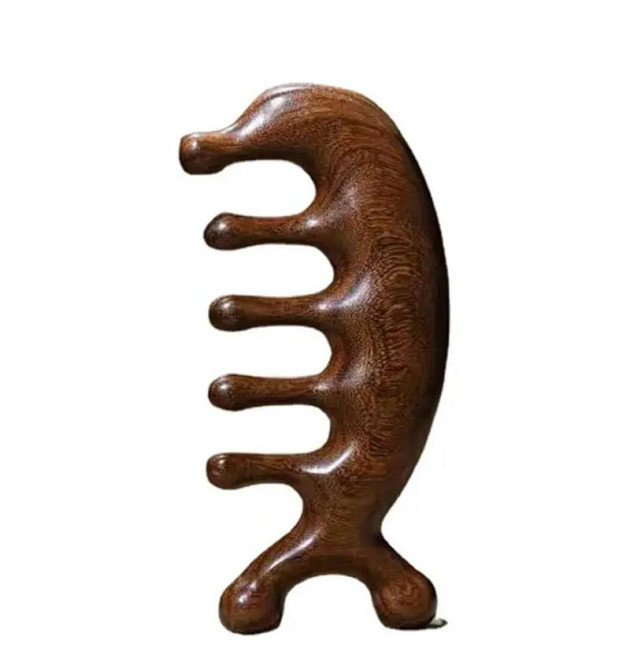 Акупунктурний масажер у формі дельфіна з сандалового дерева – гребінець для розслаблення м’язів і ск Київ - фото 3