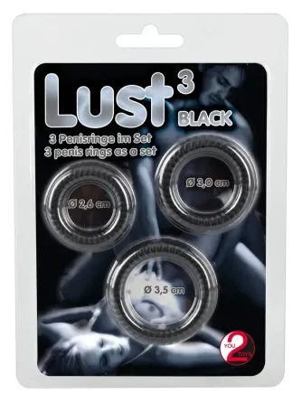 Кольца на пенис Lust (черные) Sex Aura Киев