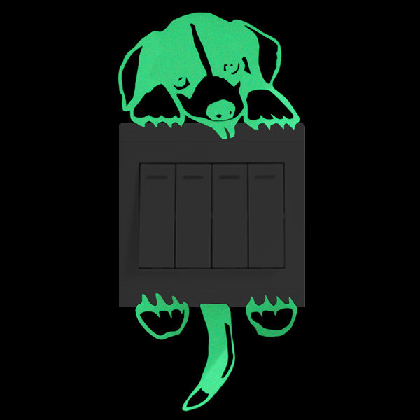 Люминесцентная наклейка Собака 10 на 10 см салатовый Киев - изображение 1