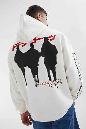 Худи, белая толстовка мужская, свитшот 2711253629 размер 42 Днепр