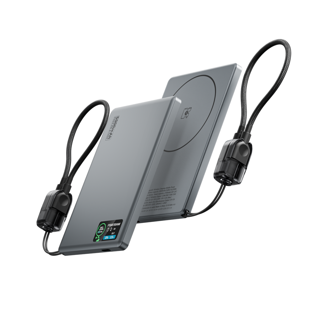 Повербанк 007 10000 mAh 20W з FTF-дисплеєм (MagSafe) - сірий Киев - изображение 1