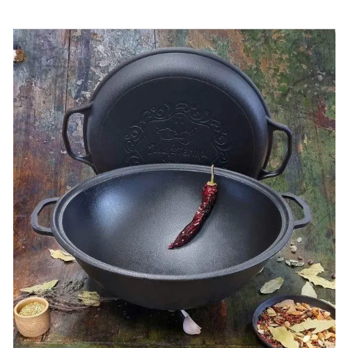 Казан "узбецький" WOK чавунний 15л з кришкою-сковородою V15СР Майстерня Житомир - фото 2