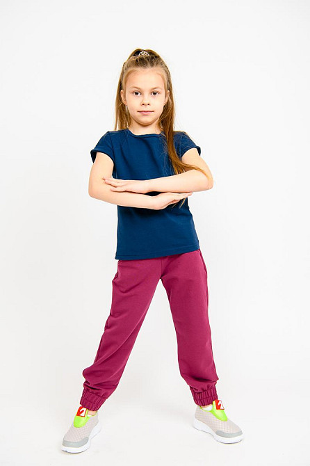 Штани спортивні дитячі та підліткові, бордові Крохатушка одяг Київ - фото 3