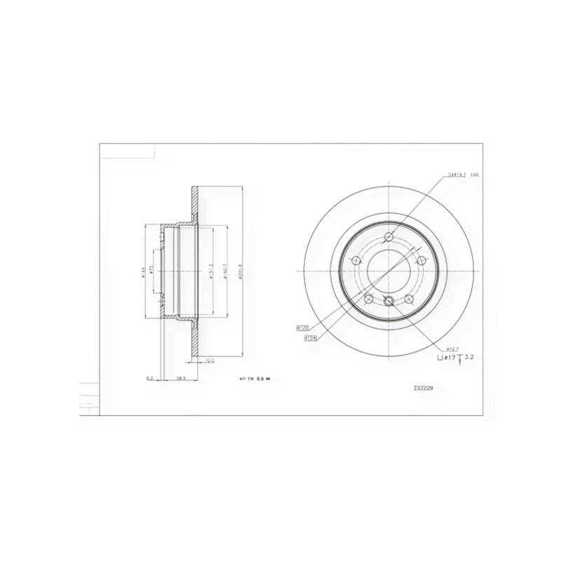 Диск BMW 1 (E81, E87), 3 (E90) (2005-) задній (296x10.5mm) гальмівний Мукачево - фото 1